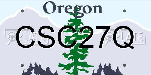 CSC27Q Oregon License Plate
