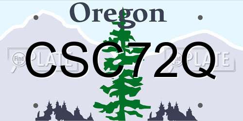 CSC72Q Oregon License Plate
