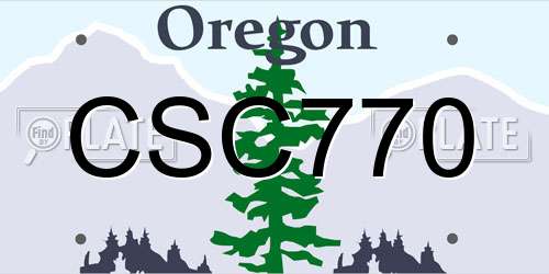CSC770 Oregon License Plate