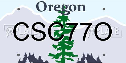 CSC77O Oregon License Plate