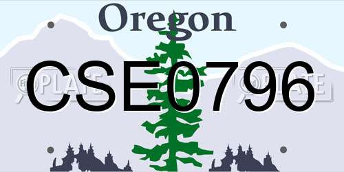 CSE0796 Oregon License Plate