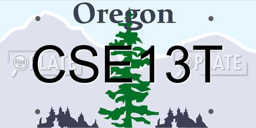 CSE13T Oregon License Plate