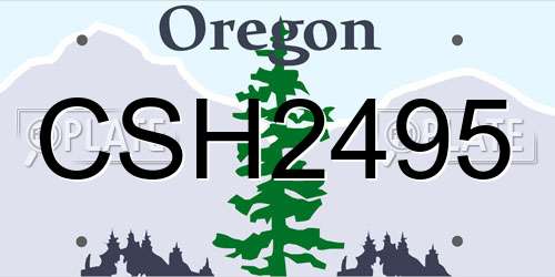 CSH2495 Oregon License Plate