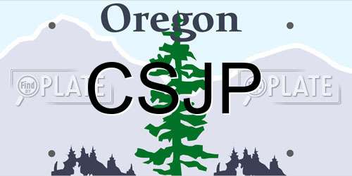 CSJP Oregon License Plate