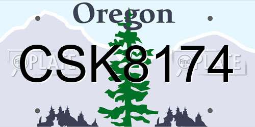 CSK8174 Oregon License Plate