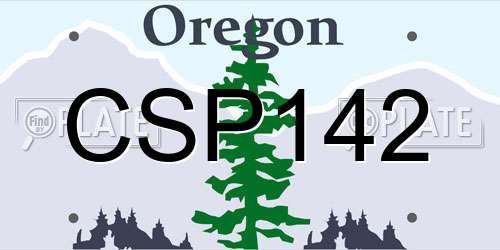 CSP142 Oregon License Plate
