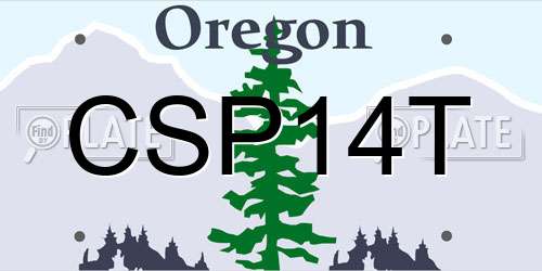 CSP14T Oregon License Plate