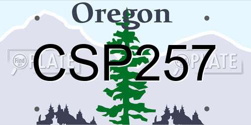 CSP257 Oregon License Plate