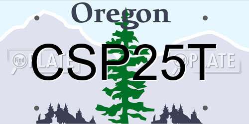 CSP25T Oregon License Plate
