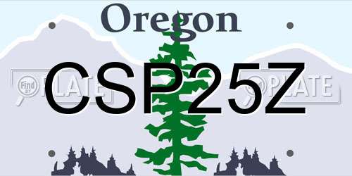 CSP25Z Oregon License Plate