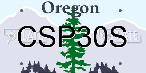 CSP30S Oregon License Plate
