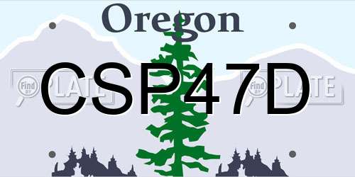 CSP47D Oregon License Plate