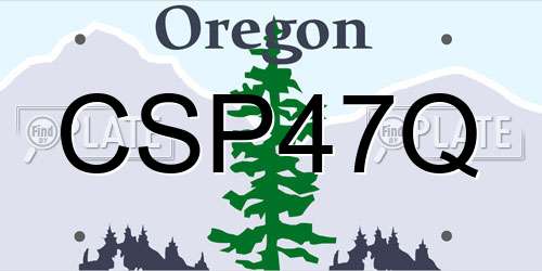 CSP47Q Oregon License Plate