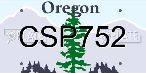 CSP752 Oregon License Plate