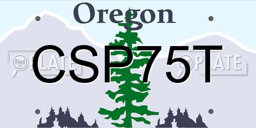 CSP75T Oregon License Plate