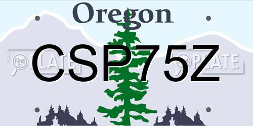 CSP75Z Oregon License Plate