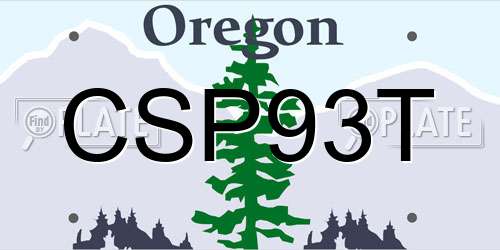 CSP93T Oregon License Plate