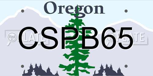 CSPB65 Oregon License Plate