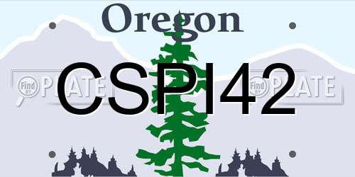 CSPI42 Oregon License Plate