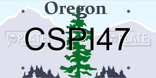 CSPI47 Oregon License Plate