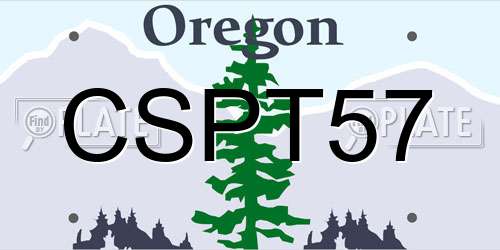 CSPT57 Oregon License Plate