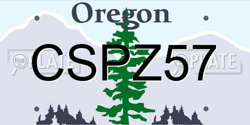 CSPZ57 Oregon License Plate
