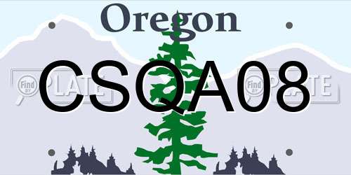 CSQA08 Oregon License Plate