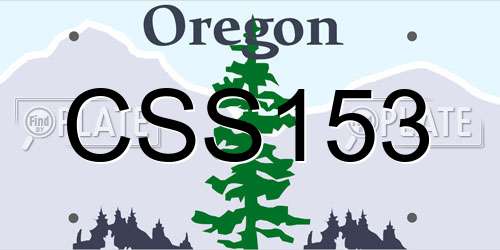 CSS153 Oregon License Plate