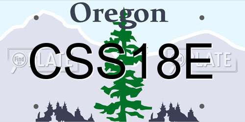 CSS18E Oregon License Plate
