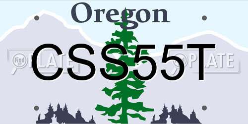 CSS55T Oregon License Plate