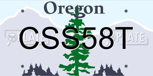 CSS58T Oregon License Plate