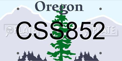 CSS852 Oregon License Plate