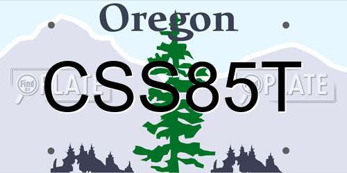 CSS85T Oregon License Plate