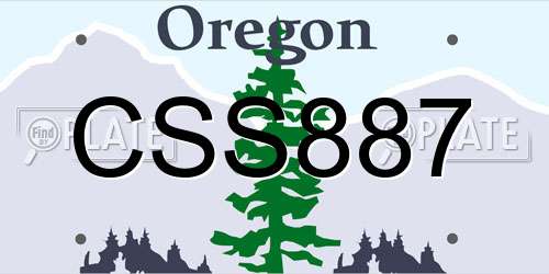 CSS887 Oregon License Plate
