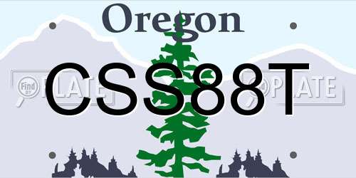 CSS88T Oregon License Plate