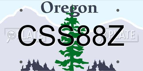 CSS88Z Oregon License Plate