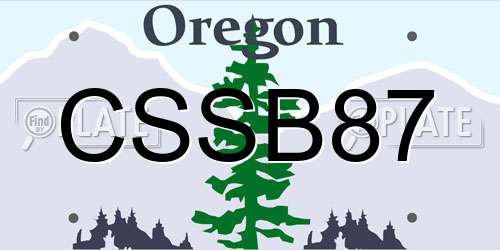 CSSB87 Oregon License Plate
