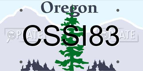 CSSI83 Oregon License Plate