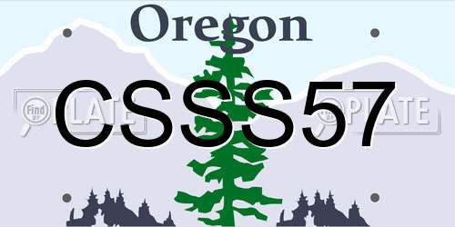 CSSS57 Oregon License Plate