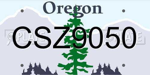 CSZ9050 Oregon License Plate