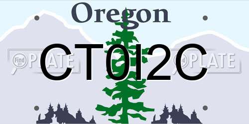 CT0I2C Oregon License Plate