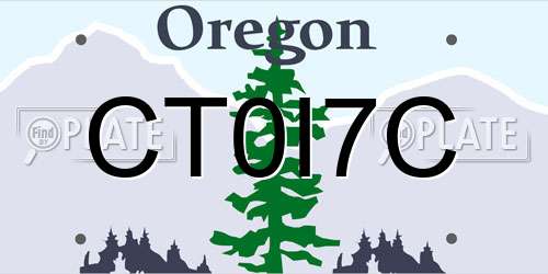 CT0I7C Oregon License Plate