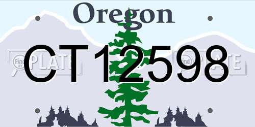 CT12598 Oregon License Plate