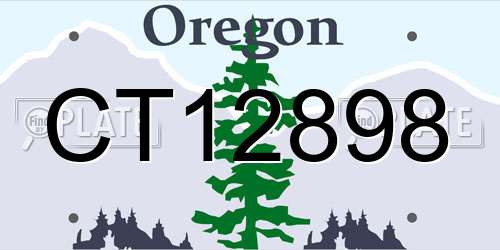 CT12898 Oregon License Plate