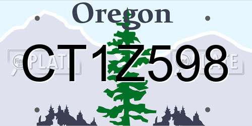 CT1Z598 Oregon License Plate