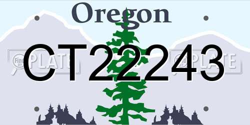 CT22243 Oregon License Plate