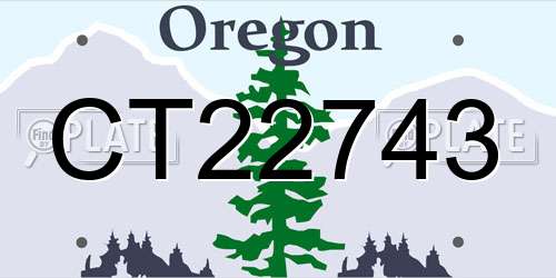 CT22743 Oregon License Plate
