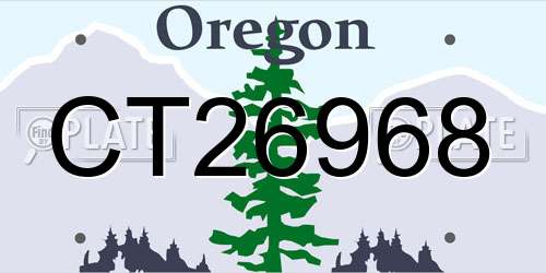 CT26968 Oregon License Plate