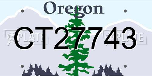 CT27743 Oregon License Plate