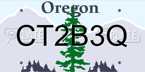 CT2B3Q Oregon License Plate